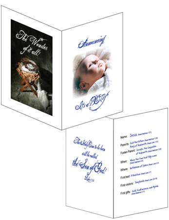 Christmas Birth Announcement Worship Service Handouts