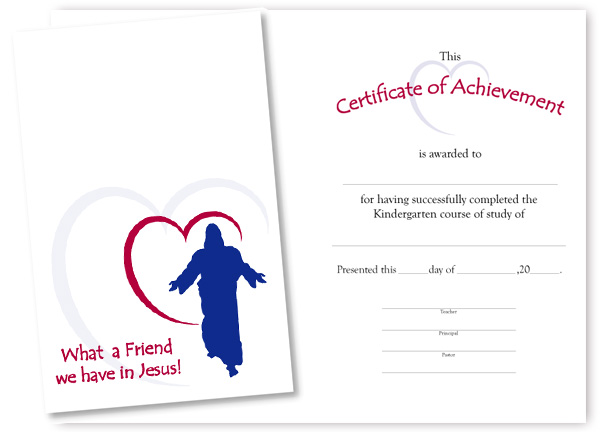 Christian Kindergarten Certificate Printing