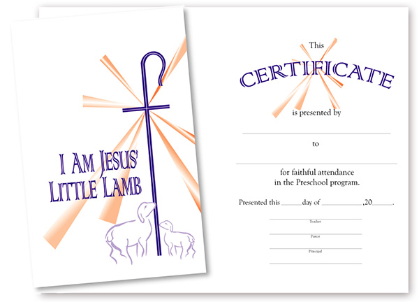 Christian Preschool Certificate Printing